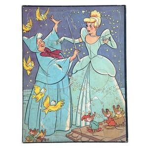 Vintage 1950 Walt Disney Cinderella Fairy Godmother Puzzle Jaymar Tray Style